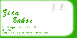 zita baksi business card